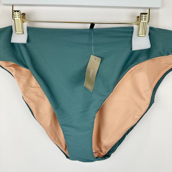 J.Crew Ribbed High Rise Cheeky Bikini Bottom Beach Swim Minimalist Green 2X NWT - Picture 5 of 12